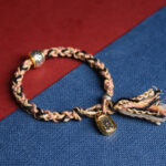 Buddha Stones Tibet Om Mani Padme Hum Carved Zakiram Focus Rope Bracelet - image 5