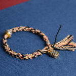Buddha Stones Tibet Om Mani Padme Hum Carved Zakiram Focus Rope Bracelet - Pink Rope(Wrist Circumference: 16-20cm) - image 4