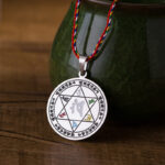 Buddha Stones Colorful Om Mani Padme Hum Titanium Steel Protection Rope Necklace Pendant - image 2