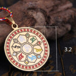 Buddha Stones Colorful Om Mani Padme Hum Titanium Steel Protection Rope Necklace Pendant - Golden - image 9
