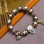 Buddha Stones Tibetan Lightning Treasure Vase Dzi Bead The Lord of the Corpse Forest Power Bracelet - image 1