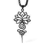 Buddha Stones Lotus Unalome Chakra Symbol Design Stainless Steel Enlightenment Necklace Pendant - image 17
