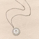 Buddha Stones Hollow Lotus Design Om Symbol Stainless Steel Connection Necklace Pendant - image 12
