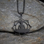 Buddha Stones Vintage Lotus Sitting Buddha Design Stainless Steel Enlightenment Necklace Pendant - Black - image 14
