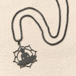 Buddha Stones Vintage Lotus Sitting Buddha Design Stainless Steel Enlightenment Necklace Pendant - image 16
