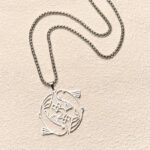 Buddha Stones Vintage Koi Fish Hollow Design Stainless Steel Luck Necklace Pendant - image 3