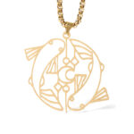 Buddha Stones Vintage Koi Fish Hollow Design Stainless Steel Luck Necklace Pendant - image 12