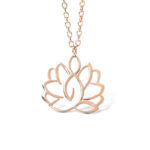 Buddha Stones Hollow Lotus Design Stainless Steel Enlightenment Necklace Pendant - image 18
