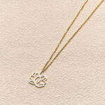 Buddha Stones Hollow Lotus Design Stainless Steel Enlightenment Necklace Pendant - image 10