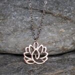 Buddha Stones Hollow Lotus Design Stainless Steel Enlightenment Necklace Pendant - image 14