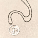 Buddha Stones Yin Yang Buddha Figure Hollow Design Stainless Steel Balance Necklace Pendant - image 19