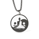 Buddha Stones Yin Yang Buddha Figure Hollow Design Stainless Steel Balance Necklace Pendant - Black - image 0