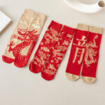 Buddha Stones Casual Red Dragon Cotton Quarter Men Women Unisex Socks - image 1