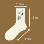 Buddha Stones Casual Lotus Pavilion Deer Peaceful Character Swallows Micro Crew Women's Socks - image 7