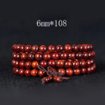 Buddha Stones Tibetan Small Leaf Red Sandalwood Balance Bracelet - 6mm*108 - image 1