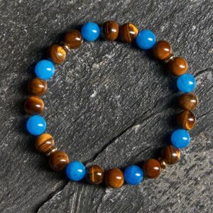 Buddha Stones Apatite Tiger Eye Spacer Beads Motivation Bracelet - Apatite & Tiger Eye (Wrist Circumference: 19-22cm) - image 0
