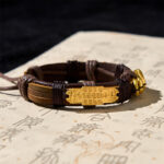 Buddha Stones Five-emperor Coins Pi Xiu Wealth Leather Rope Bracelet  - image 3