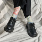 Buddha Stones Casual Lotus Painting Micro Crew Men Women Unisex Socks - image 6