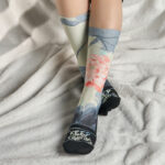 Buddha Stones Casual Lotus Painting Micro Crew Men Women Unisex Socks - image 5