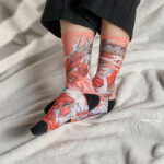 Buddha Stones Casual Red Dragon Volcano Sun Tree Mountains Micro Crew Men Women Unisex Socks - image 4