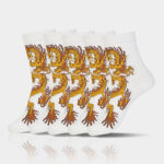 Buddha Stones Casual 5 Pairs of Golden Dragon Quarter Women's Socks - 5 Pairs Of Dragon White - S-M (US 5.5-8.5，EU 36–40，UK/AU 3.5-6.5，Asia 23–25 cm) - image 16