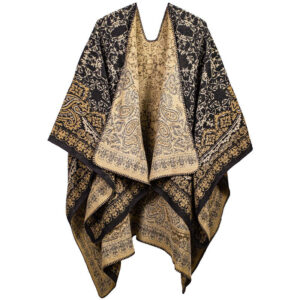 Buddha Stones Tibetan Color Contrast Design Paisley Floral Pattern Cozy Scarf Shawl - LightGoldenrodYellow - image 0