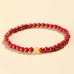 Buddha Stones Cinnabar Amber Concentration Bracelet - 4mm Imperial Cinnabar - image 2