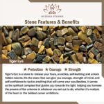 Buddha Stones Tiger Eye Black Tourmaline Pyrite Protection Card Rope Bracelet - image 3