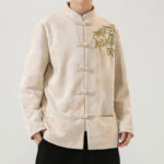 Buddha Stones Bamboo Dragon Frog-Button Desgin Long Sleeve Men's Jacket - image 25