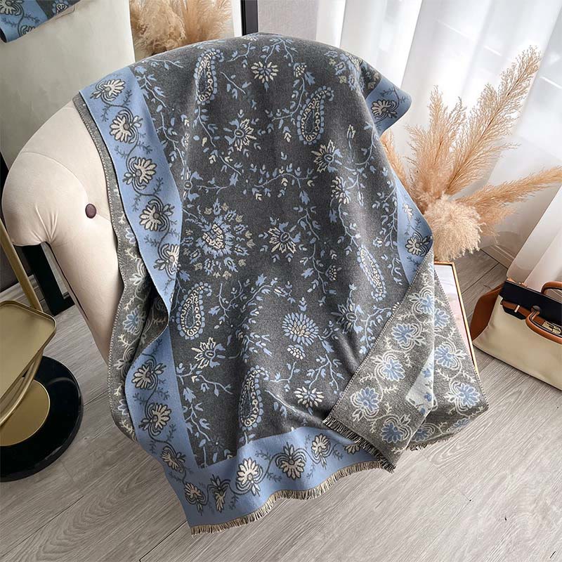 1759974955_98a1538d-d758-474a-8138-120b7b58a4fb Buddha Stones Thickened Winter Paisley Flowers Vines Pattern Soft Scarf Shawl - DarkGray - 185x65cm - image 6