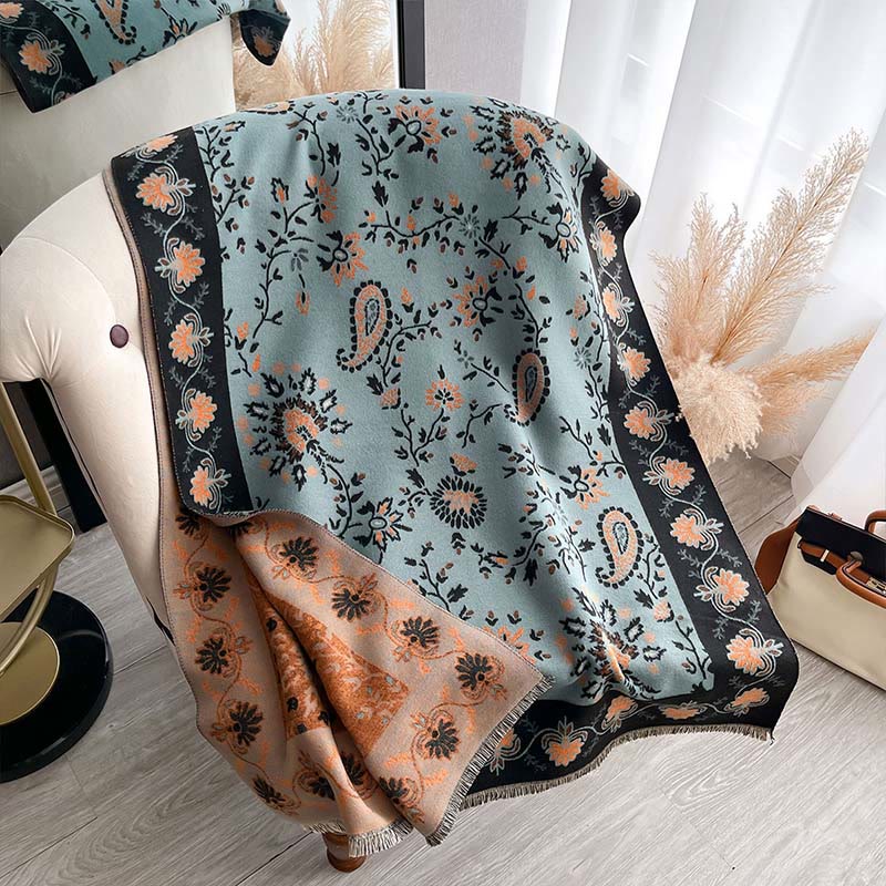 1759974956_5c0a260b-8457-409b-ace2-60746e5ac99d Buddha Stones Thickened Winter Paisley Flowers Vines Pattern Soft Scarf Shawl - MediumAquamarine - 185x65cm - image 9