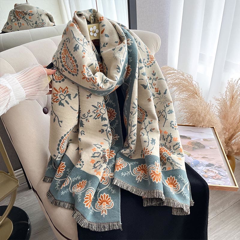 1759974956_697f5af9-fb27-40cc-a25a-6cc57f41ede4 Buddha Stones Thickened Winter Paisley Flowers Vines Pattern Soft Scarf Shawl - image 14