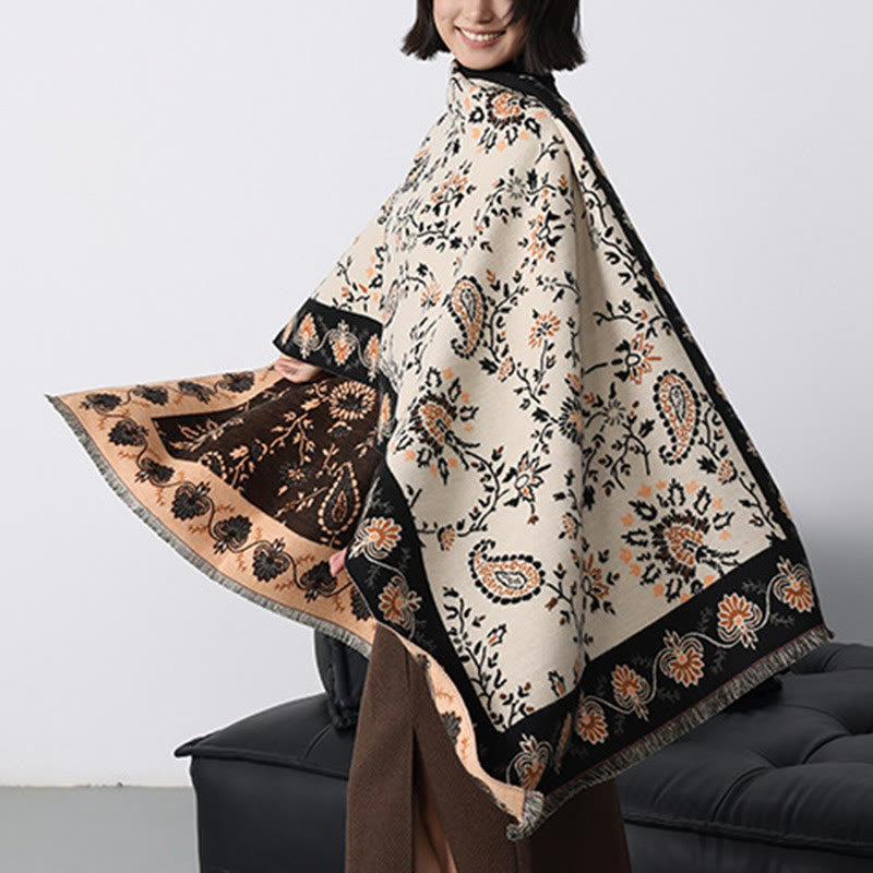 1759974956_beea95bf-586f-4258-be41-b3db1247b7d9 Buddha Stones Thickened Winter Paisley Flowers Vines Pattern Soft Scarf Shawl - image 23