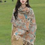 1759976120_1747b10f-7f4c-4aa0-952c-f724feb6782c Buddha Stones Ethnic Embroidered Paisley Flowers Pattern Tassel Soft Scarf Shawl - image 10