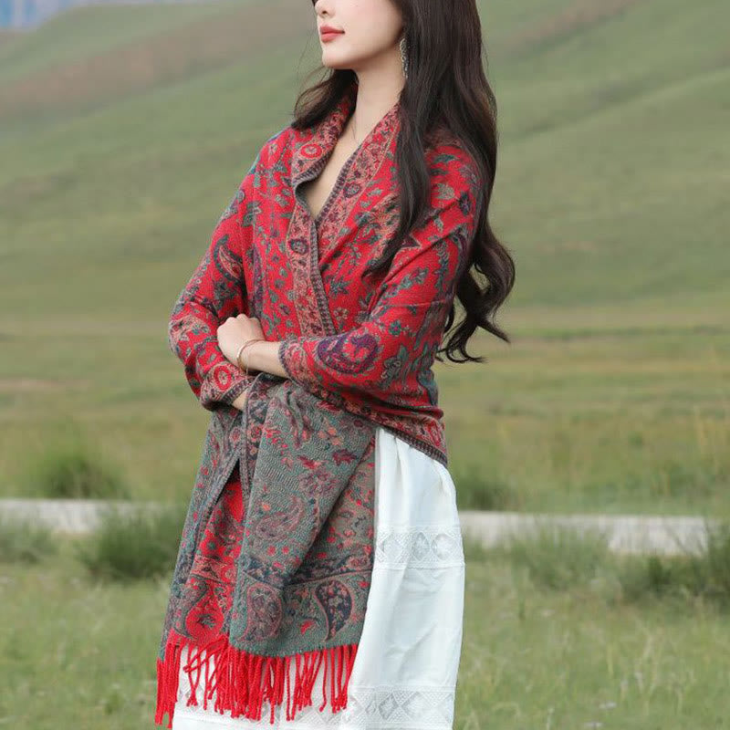 1759976120_2d0daf66-ba6e-4873-a265-6d1bbbff86ee Buddha Stones Ethnic Embroidered Paisley Flowers Pattern Tassel Soft Scarf Shawl - image 22