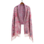 1759976120_59aa01a5-cdd2-4b19-86ab-f1451ba173d7 Buddha Stones Ethnic Embroidered Paisley Flowers Pattern Tassel Soft Scarf Shawl - Pink - image 4