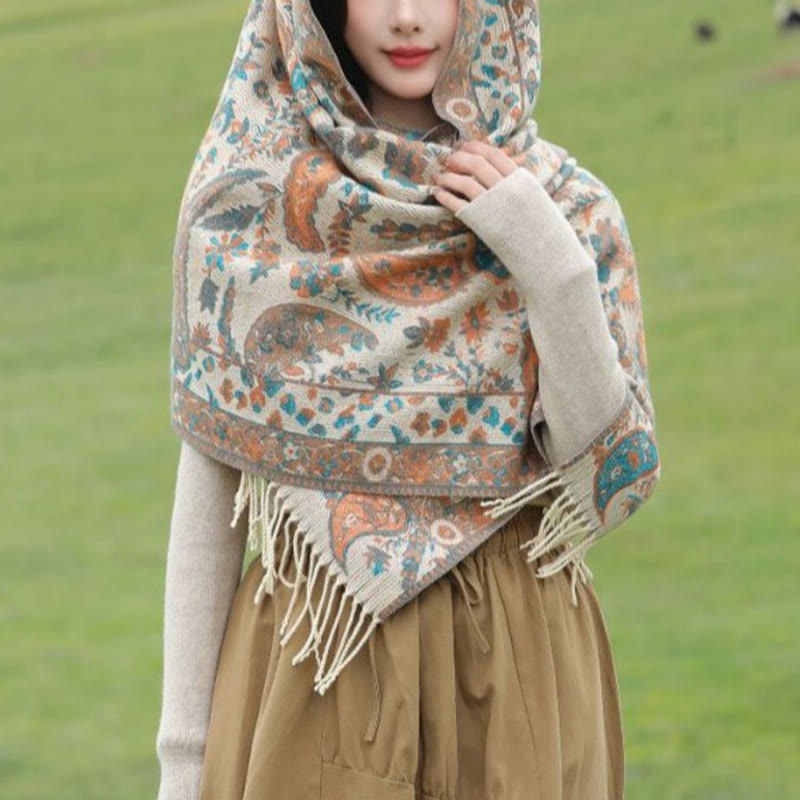 1759976120_7d022aa0-b4a3-467a-8b8e-7fa9326327e3 Buddha Stones Ethnic Embroidered Paisley Flowers Pattern Tassel Soft Scarf Shawl - image 12