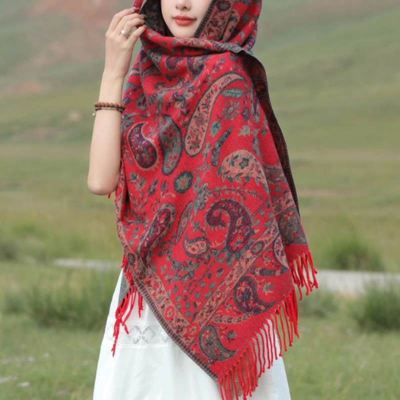 1759976120_abd28340-85cd-4e89-a5a9-b0ffc4bbe03c Buddha Stones Ethnic Embroidered Paisley Flowers Pattern Tassel Soft Scarf Shawl - image 21