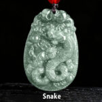 Buddha Stones Chinese Zodiac Jade Year of the Horse Luck Rope Necklace Pendant - Snake - image 16