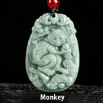 Buddha Stones Chinese Zodiac Jade Year of the Horse Luck Rope Necklace Pendant - Monkey - image 19