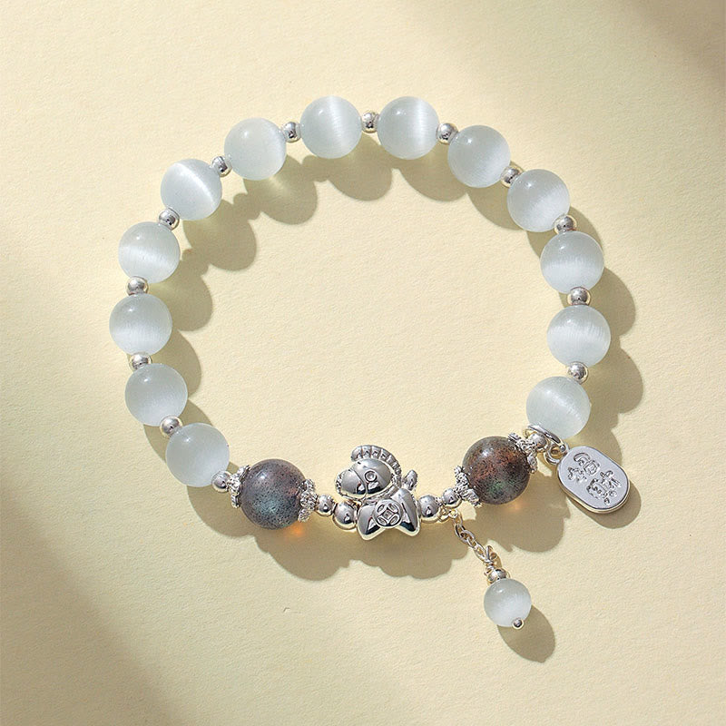 1760008180_ee7f37dd-f867-4175-90f7-3f832278531b Buddha Stones Natural Cat's Eye Rose Quartz Crystal Year of the Horse Fu Character Love Bracelet - Cat's Eye Labradorite(Wrist Circumference 14-16cm) - image 15