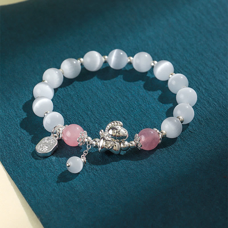 1760008533_12ad7c46-1fc5-41b9-844f-8d9026f1e474 Buddha Stones Natural Cat's Eye Rose Quartz Crystal Year of the Horse Fu Character Love Bracelet - image 3