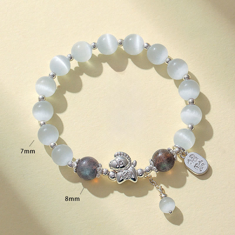1760008533_1c942ebe-cc3c-4214-a2cf-010fbb092ba2 Buddha Stones Natural Cat's Eye Rose Quartz Crystal Year of the Horse Fu Character Love Bracelet - image 16