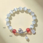 1760008533_3c5cbc0d-b9f1-409e-94da-1abd79de4cc4 Buddha Stones Natural Cat's Eye Rose Quartz Crystal Year of the Horse Fu Character Love Bracelet - image 8