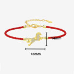 Buddha Stones 925 Sterling Silver Plated 18K Gold Chinese Zodiac Year of the Horse Red String Luck Bracelet - image 2