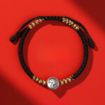 Buddha Stones 999 Sterling Silver Chinese Zodiac Horse Charm Red String Strength Braided Bracelet - Snake Black String - image 36