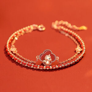Buddha Stones 925 Sterling Silver Horse Four Leaf Clover Red Agate Hetian Jade Confidence Bracelet - Red Agate(Wrist Circumference: 14-18cm) - image 0