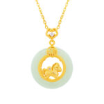 Buddha Stones 925 Sterling Silver Horse Hetian Jade Peace Buckle Fu Character Luck Necklace Pendant - image 5