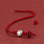 Buddha Stones Year of the Horse 999 Sterling Silver Red String Braided Connection Bracelet - image 4