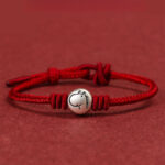 Buddha Stones Year of the Horse 999 Sterling Silver Red String Braided Connection Bracelet - Horse(Wrist Circumference 14-18cm) - image 0